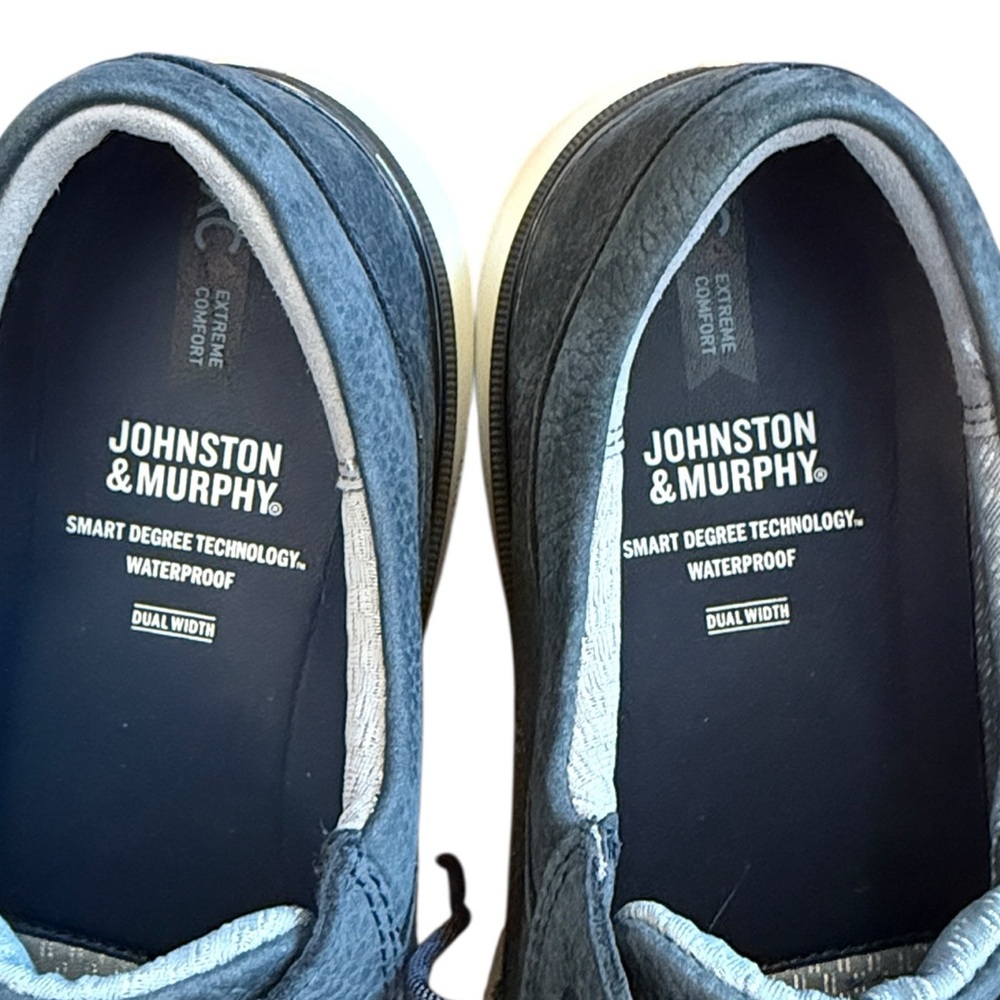 Johnston & Murphy XC4 Tanner Tie Oxford Shoe Waterproof Comfort Blue Nubuck 12M - Picture 9 of 16